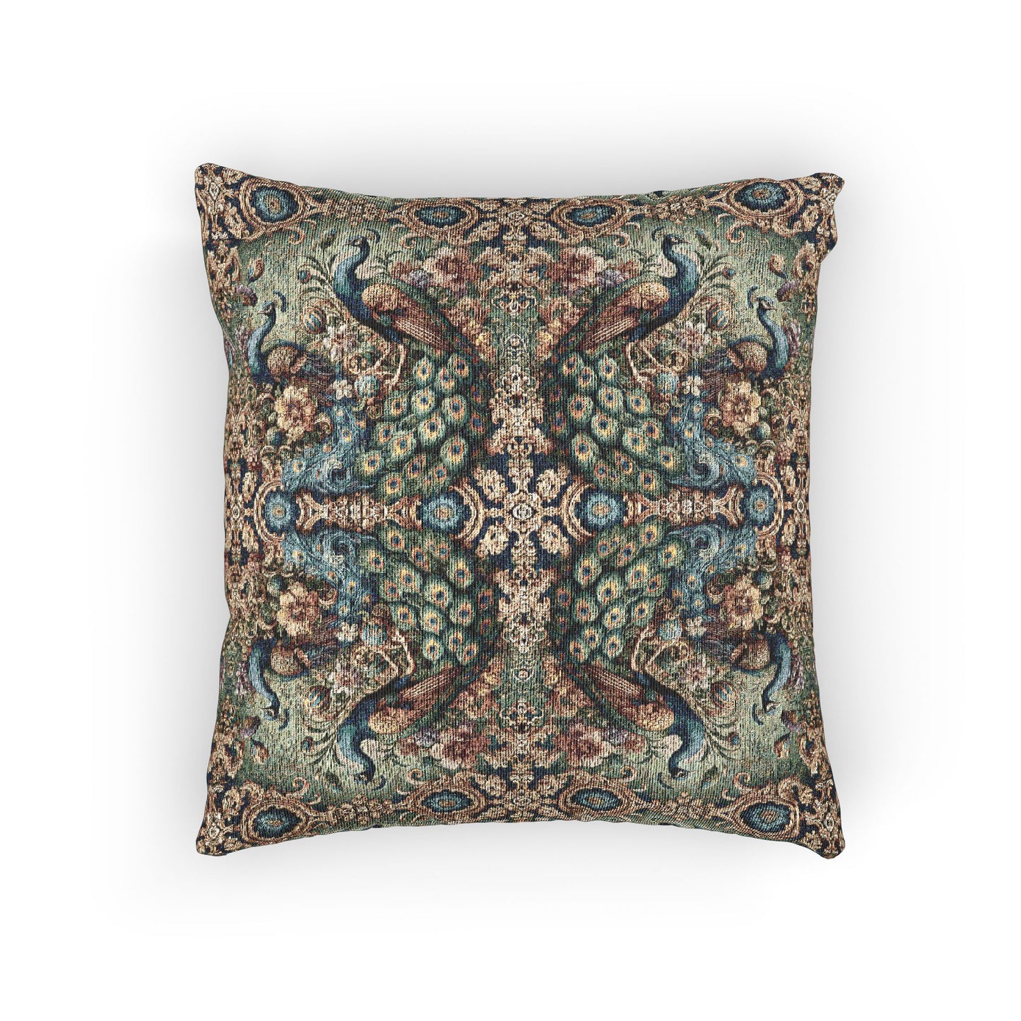 Woven Pillow, 17"W x 18"L - Kaleidoscope Peacock Royals