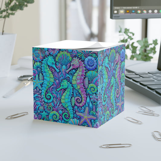 Note Cube - Seahorse Trio/Turquoise Pop