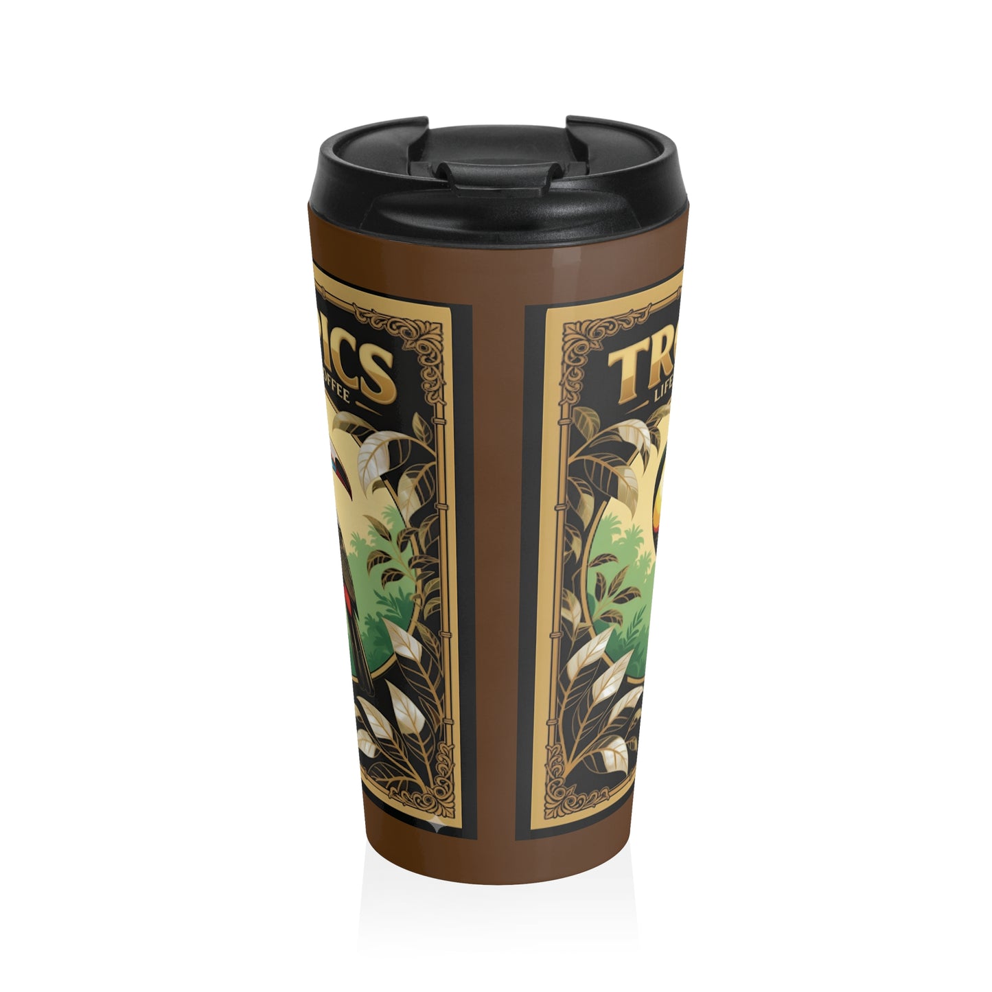 15 oz. Stainless Steel Travel Mug / Pearl Parrot Poster