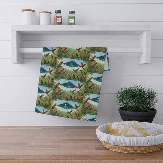 Tea Towels (cotton, poly) ~ Macaws and UFO