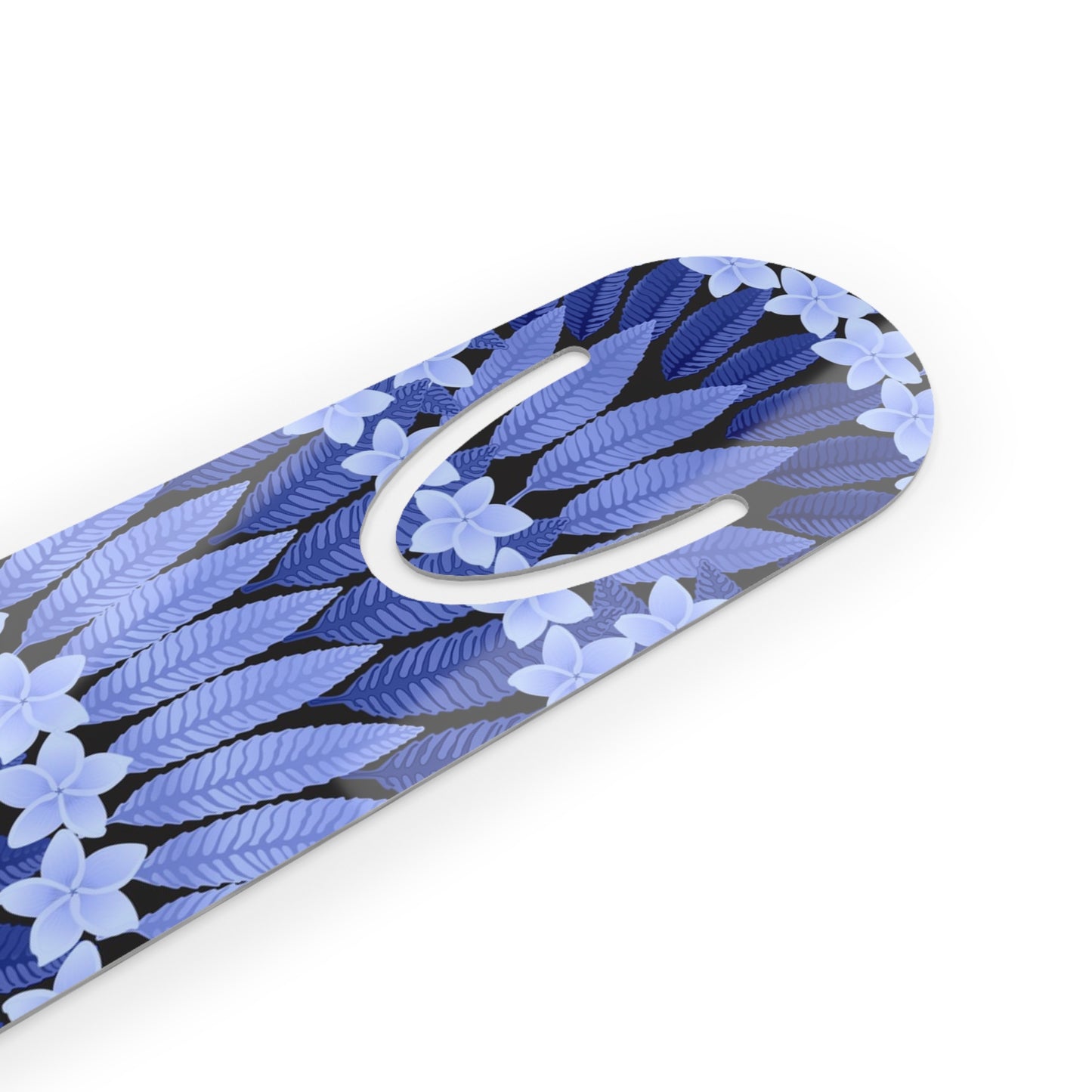 Bookmark - Aluminum, Plumeria and Palms, Blue