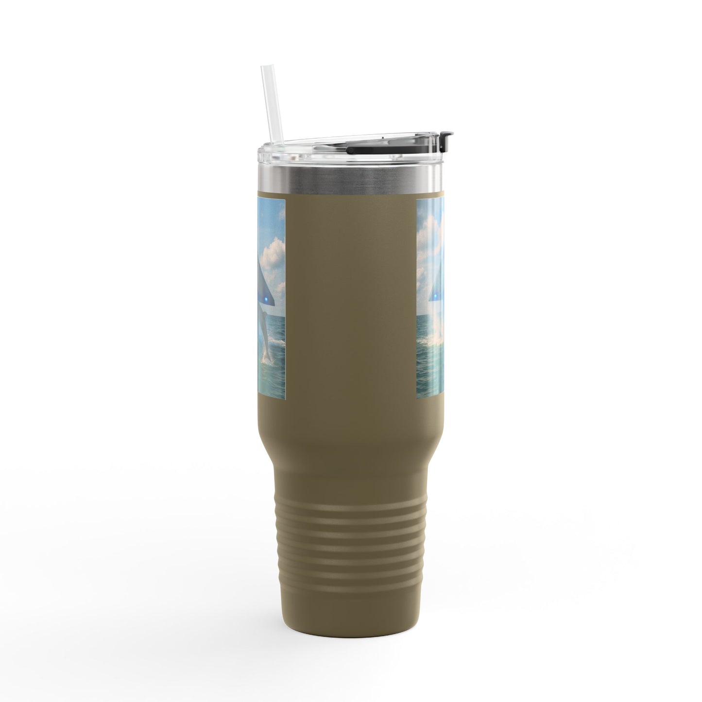 Insulated Travel Mug, 40oz / UFO and Dolphin