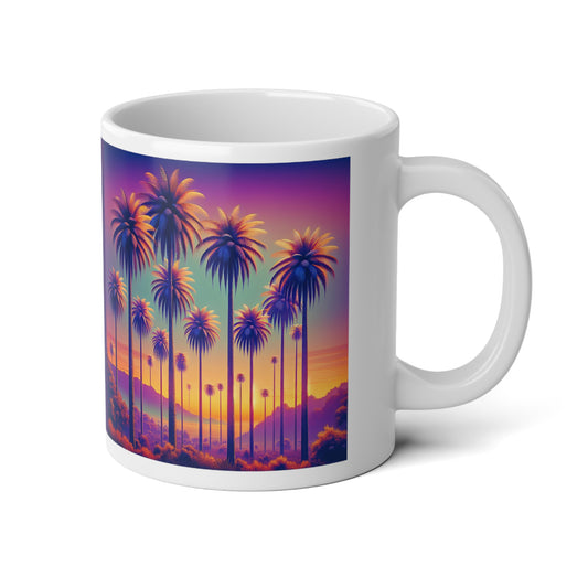 Jumbo Mug, 20oz, Sunset Palms | Tropical Coffee Cup