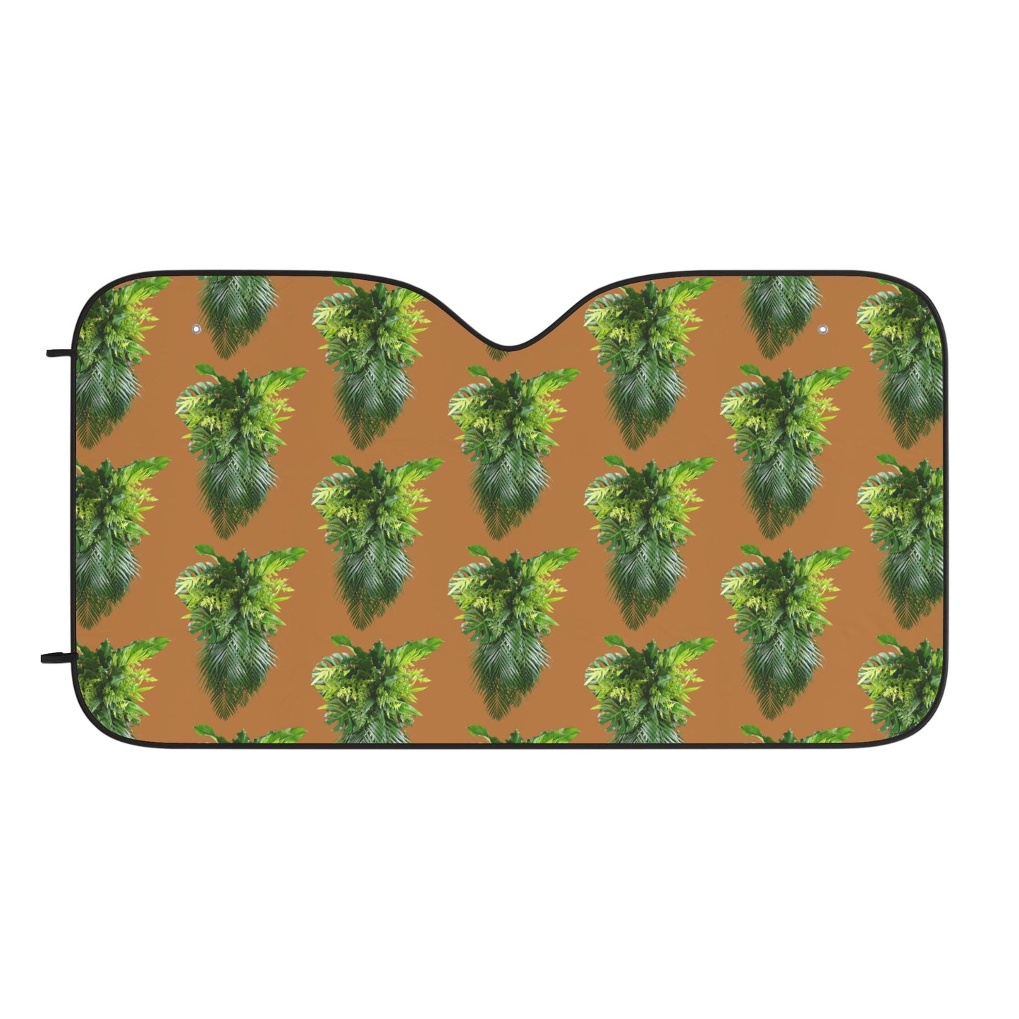 Tropical Car Sun Shades / Palm Fronds Cascade, light brown