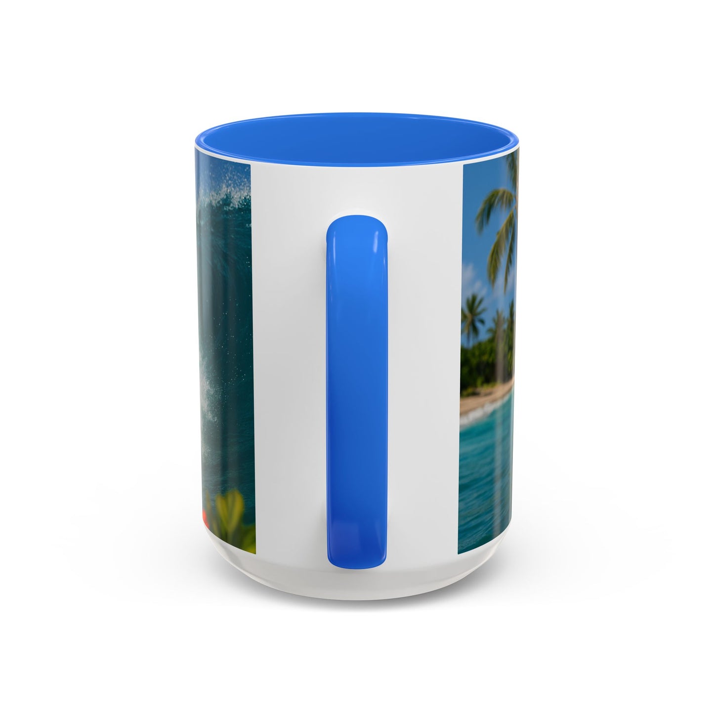 Vibrant Beach Coffee Mug - 11oz & 15oz / Puppy Ariel the Dog Surfer