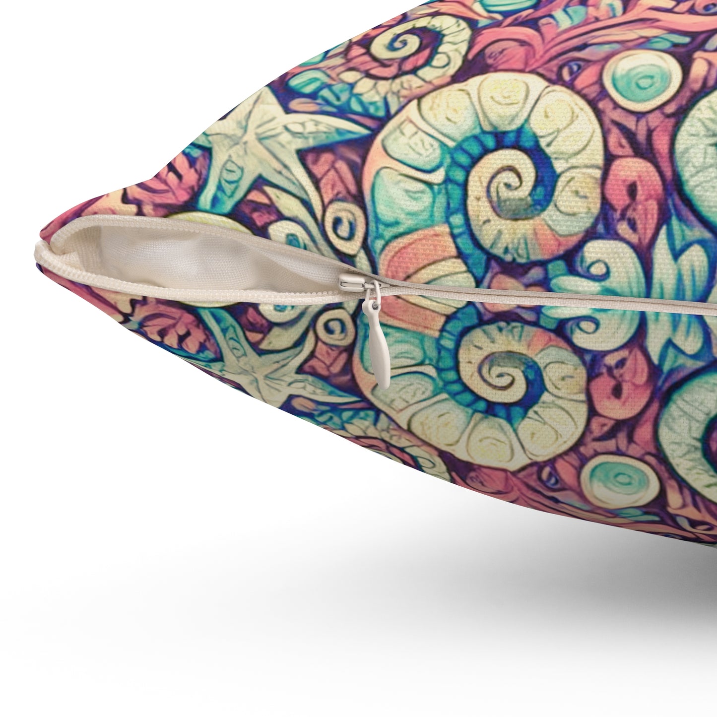 Decorative Pillow - Accent Cushion, 4 Sizes / Seahorse Trio, Retro