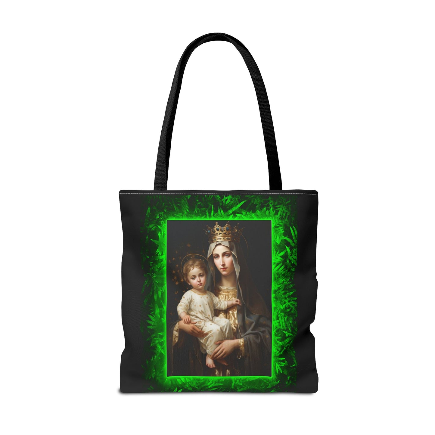 Religious Our Lady of Mt. Carmel Tropical Glow Tote Bag - 3 Sizes