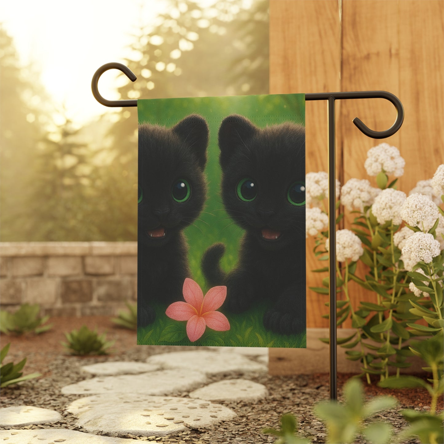 Tropical Garden Flag - Perfect for Outdoor Decor / Baby Black Panthers