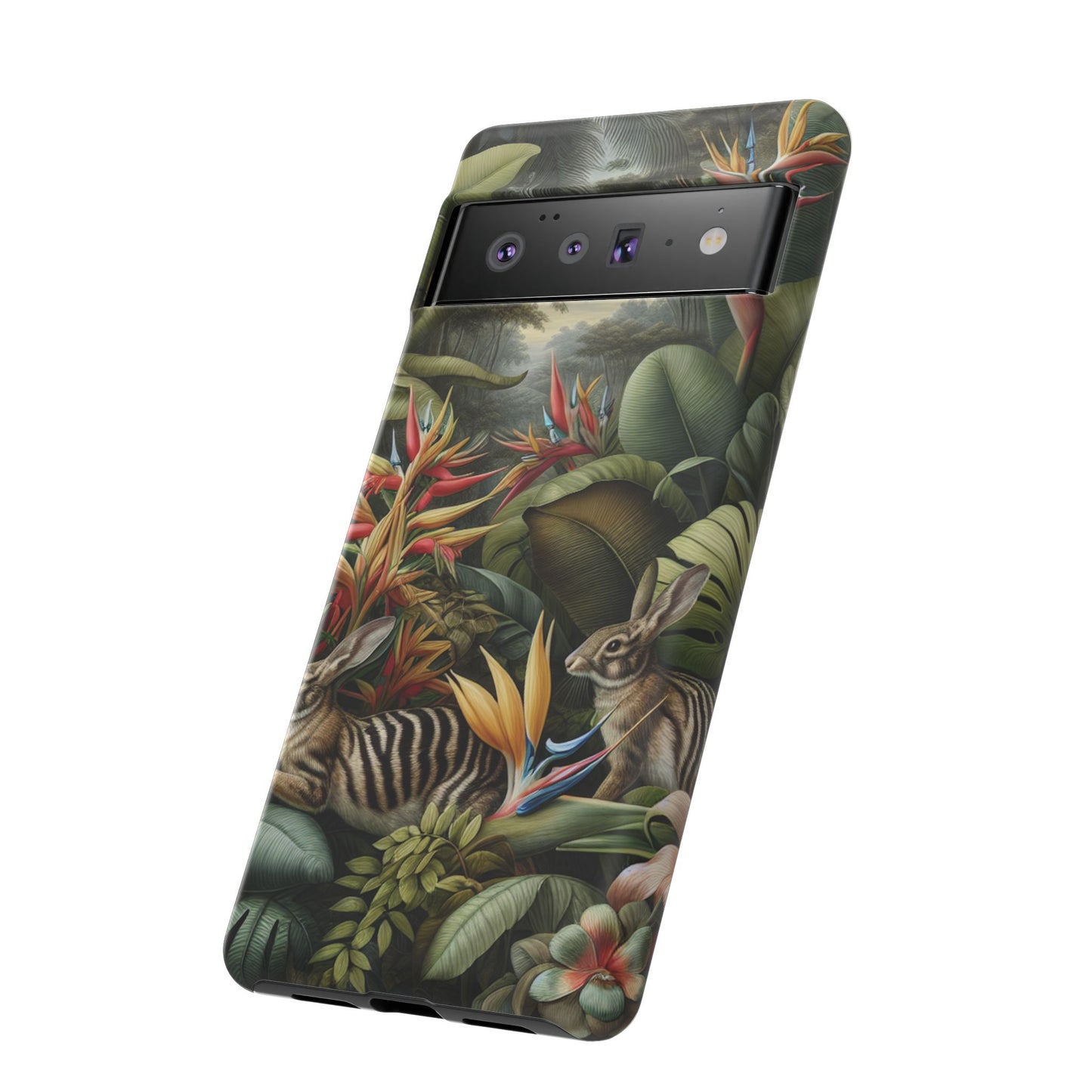 Rainforest Rabbit Outing Phone Case - Tough Cases with Summer Vibe