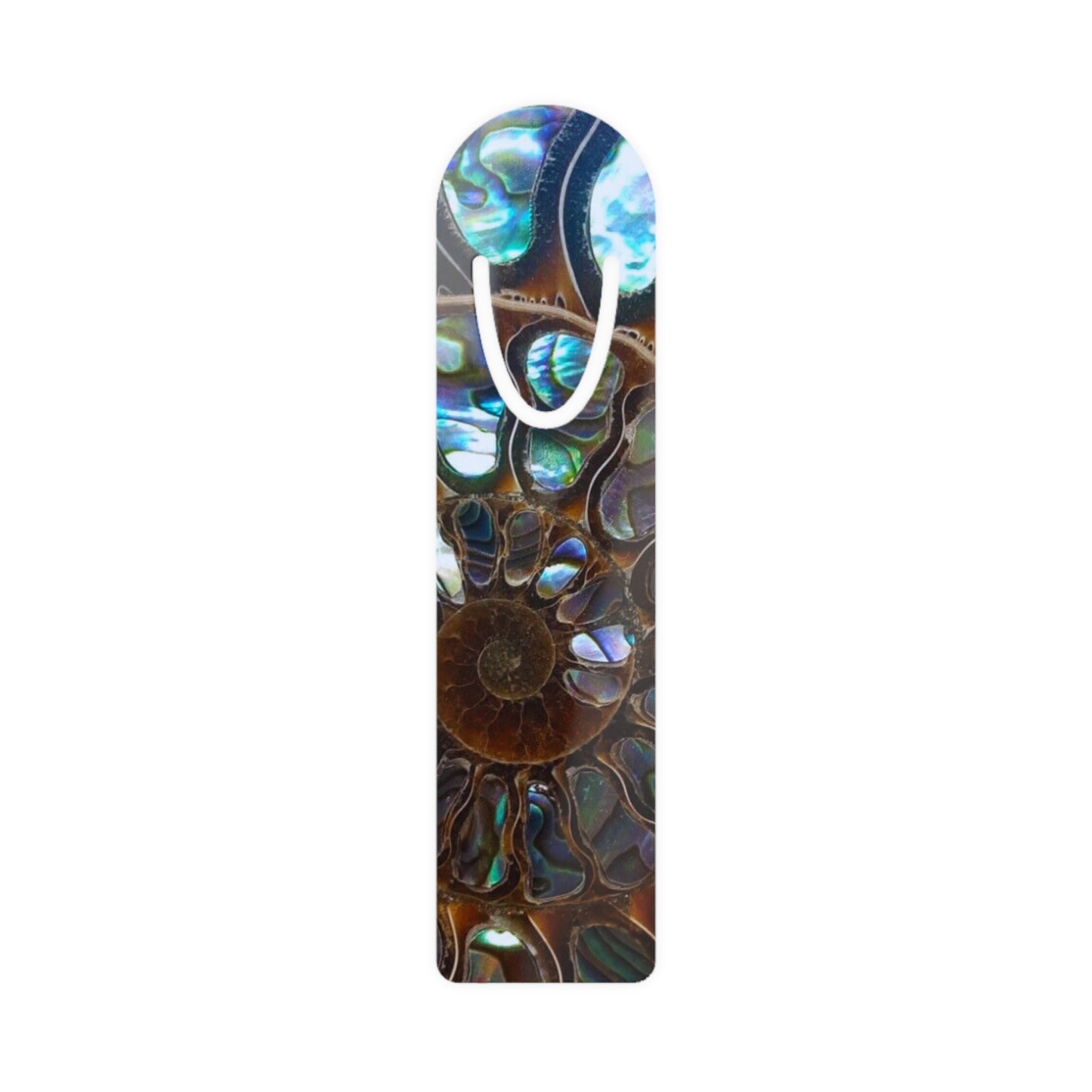 Bookmark - Aluminum, Ammonite and Abalone, Macro