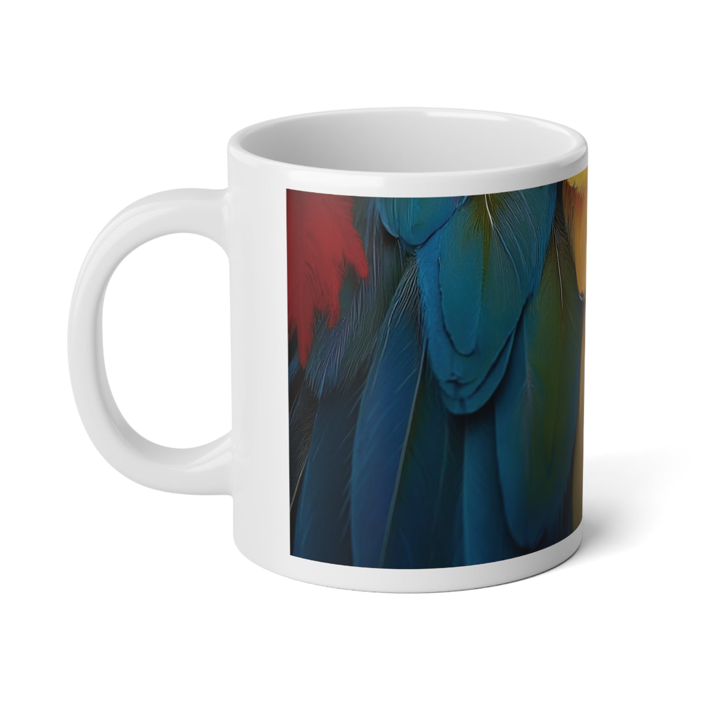 Jumbo Mug, 20oz, Macaw Feathers | Tropical Coffee Cup