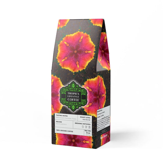 Black Coral Blend™ (Dark French Roast) Specialty Grade Craft Coffee / Hibiscus Kaleido