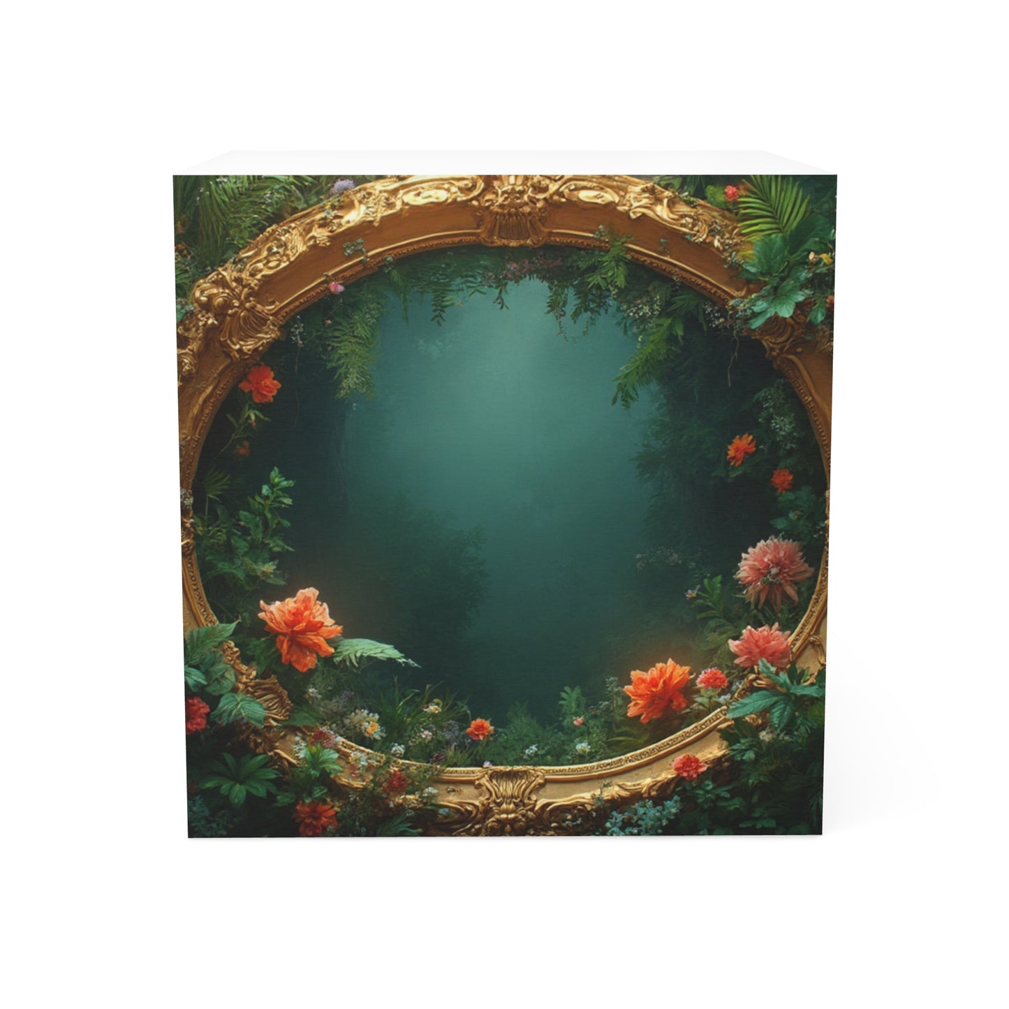 Note Cube - Orange Flower Rainforest Frame