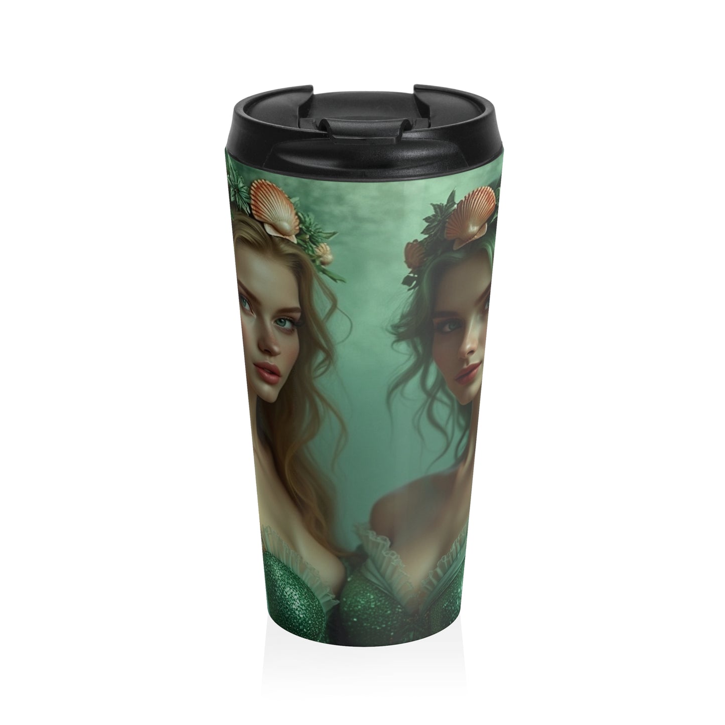 15 oz. Stainless Steel Travel Mug / Mermaid Princesses