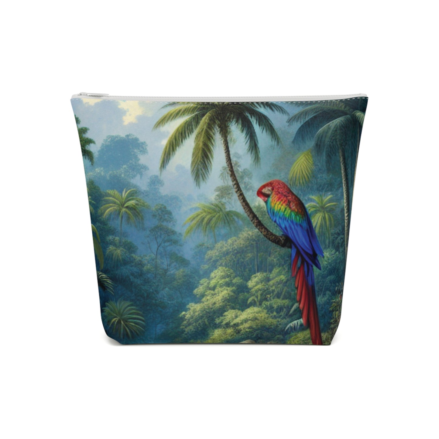 Tropical Cotton Cosmetic Bag, Makeup Pouch, 5 Sizes / Sleeping Beauty Parrot