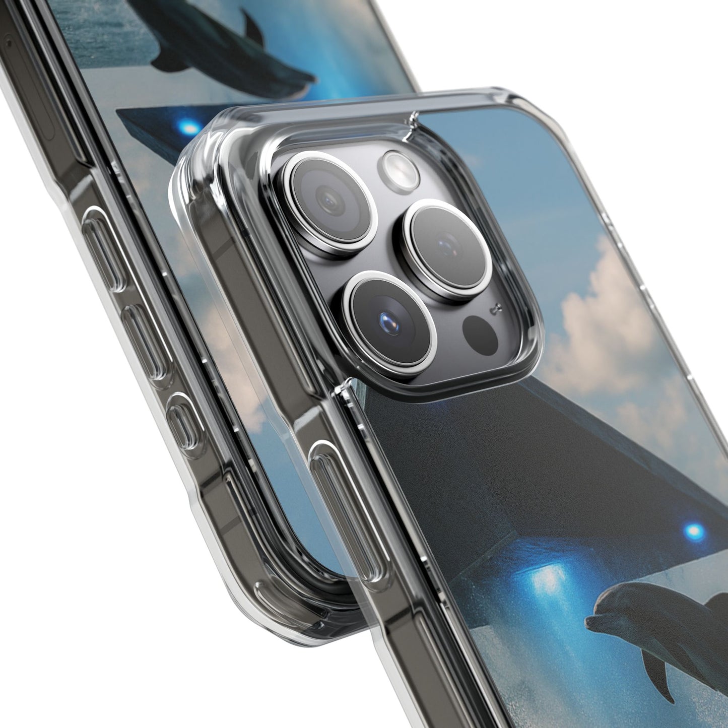 UFO and Dolphin Magnetic Clear Phone Case, Many Models