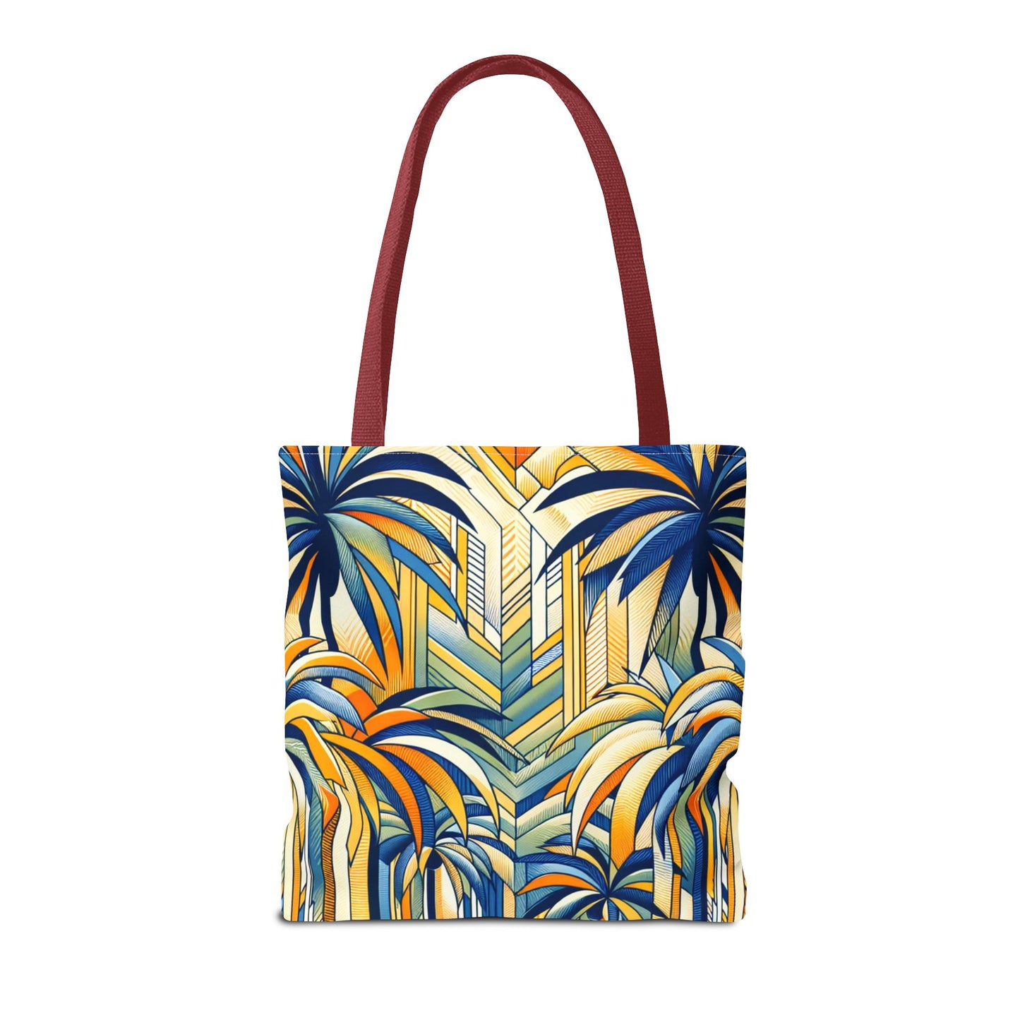 Stylized Palms Blue Tote Bag - 3 Sizes