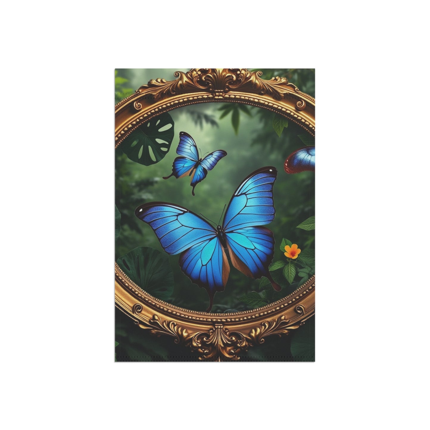 Tropical Garden Flag - Perfect for Outdoor Decor / Framed Monarch Butterflies