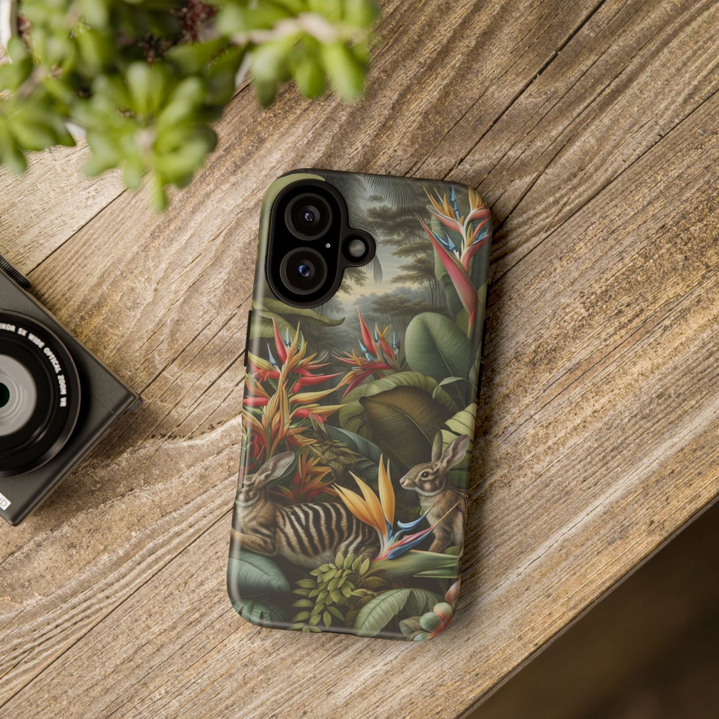 Rainforest Rabbit Outing Phone Case - Tough Cases with Summer Vibe