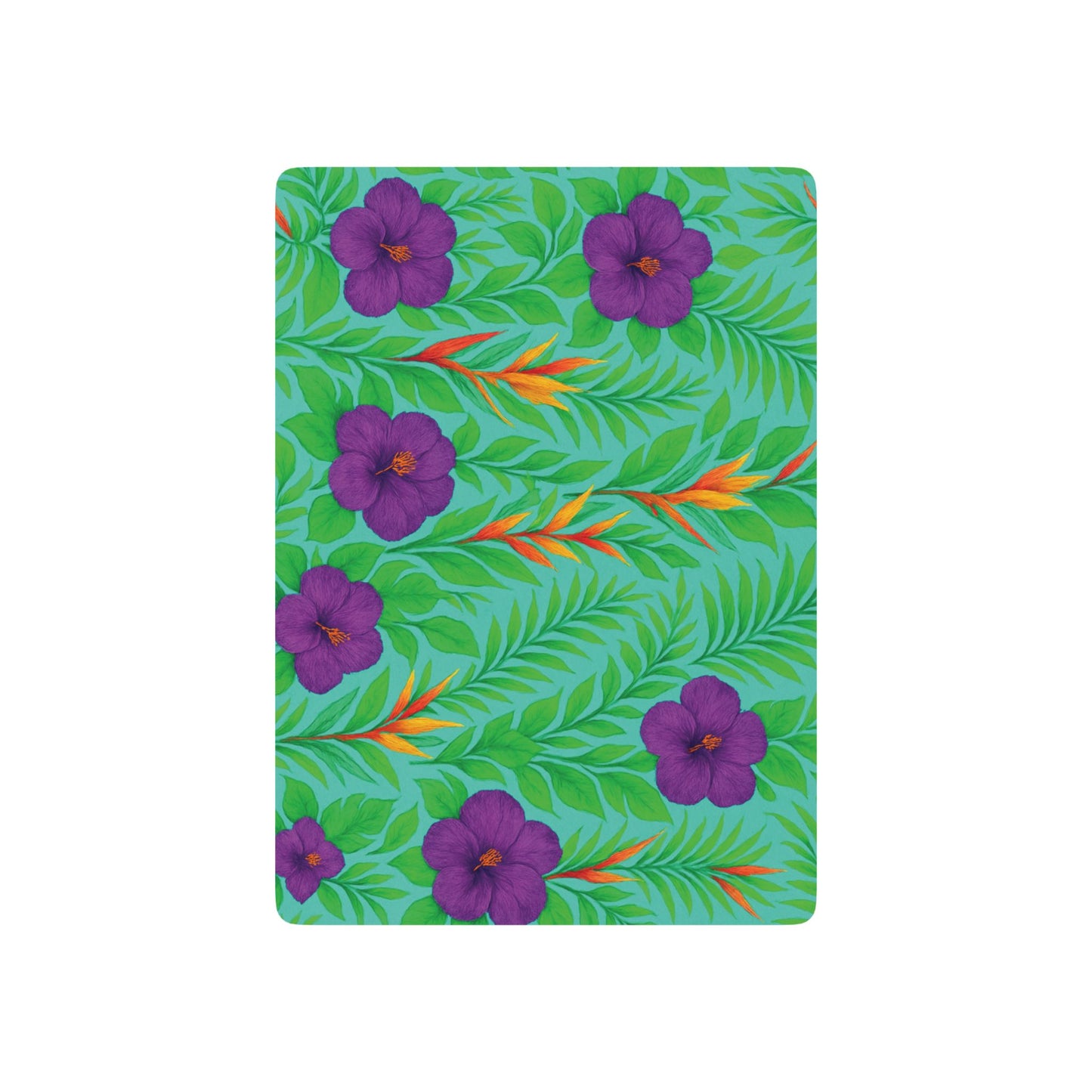 Poker Playing Cards - Midnight Flower Green
