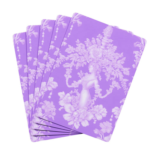 Poker-Sized Playing Cards - Pearl Lady Toile, purple