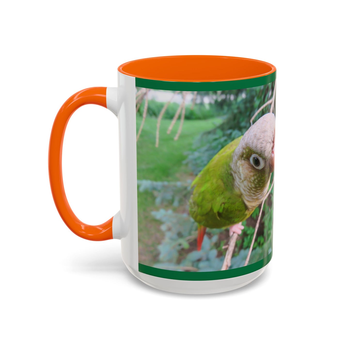 Parrot Accent Coffee Mug (11, 15oz), 8 Colors - Same Snarky Attitude, green