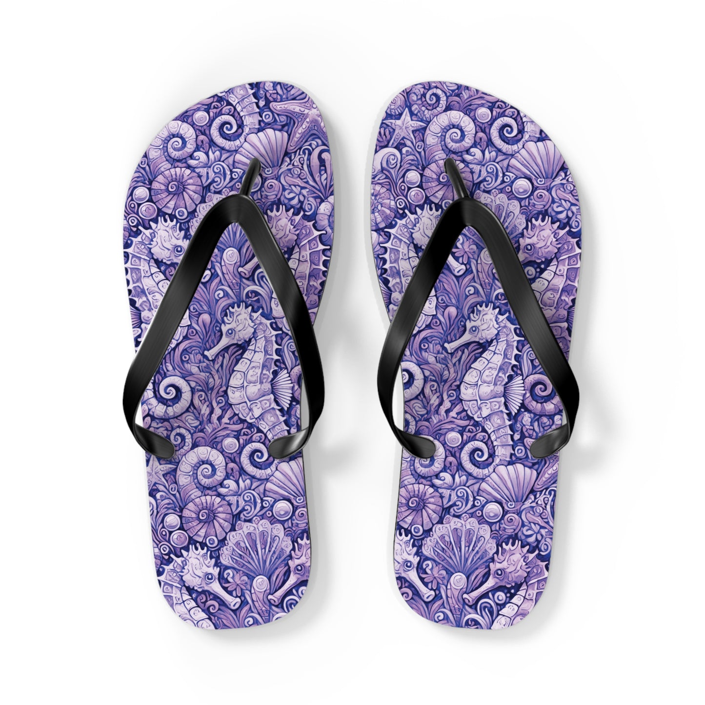 Flip Flops - Seahorses/Amethyst