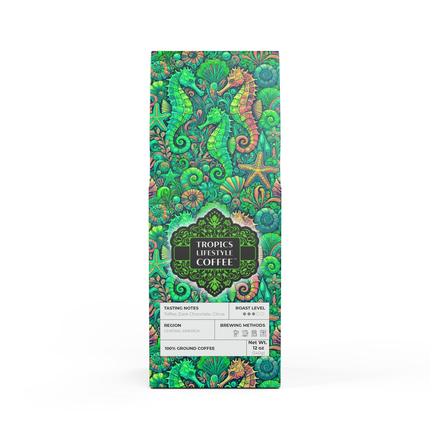 Citrus Bay Blend™ (Medium Roast) Specialty Grade Craft Coffee / Seahorse Trio, Lime