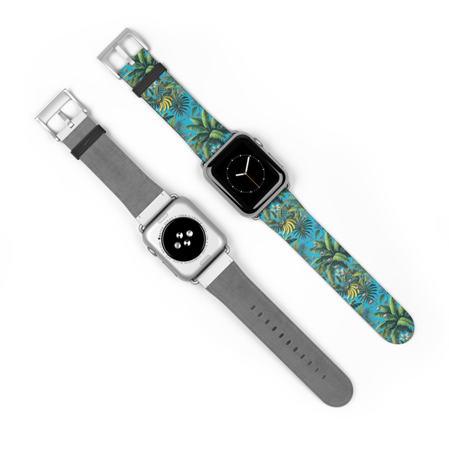 Apple Watch Band - Palms and More Tropical Fruit, Aqua Blue