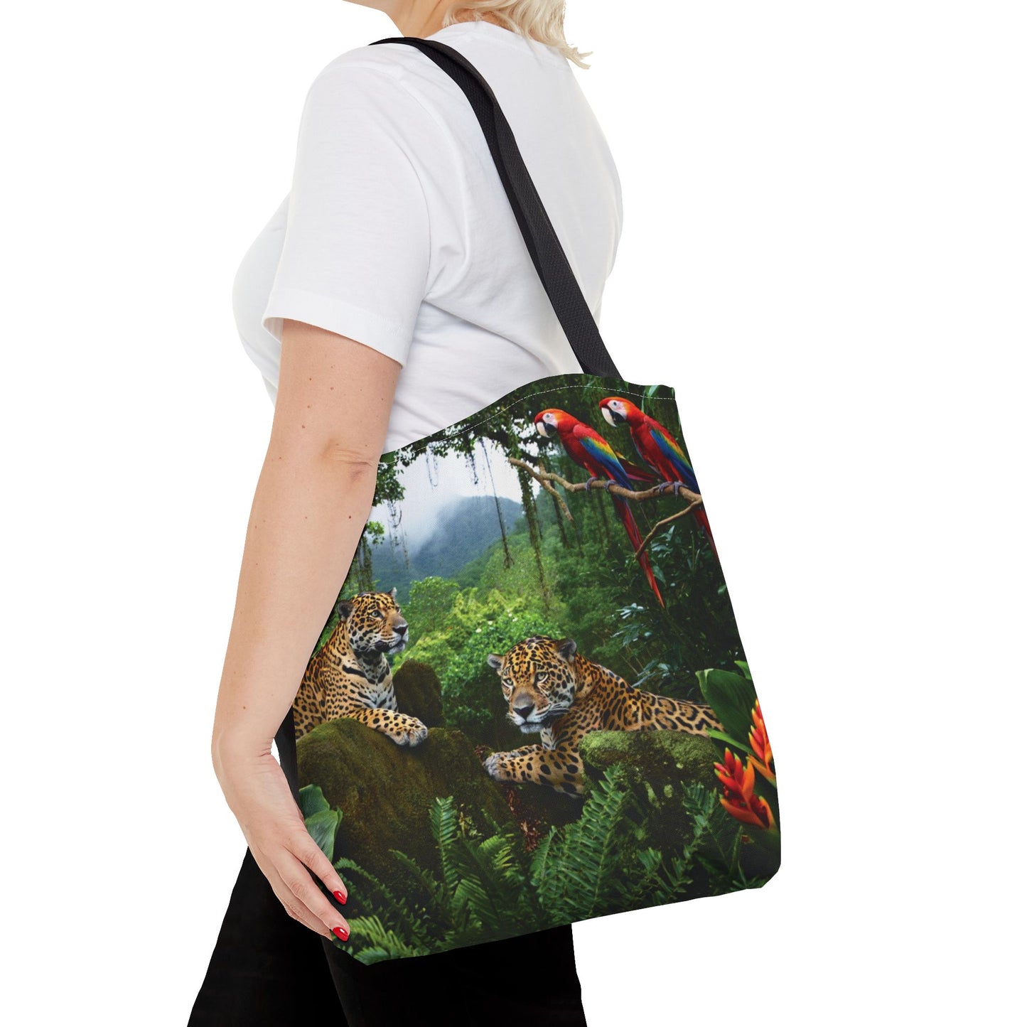 Jaguars and Parrots Tote Bag - 3 Sizes