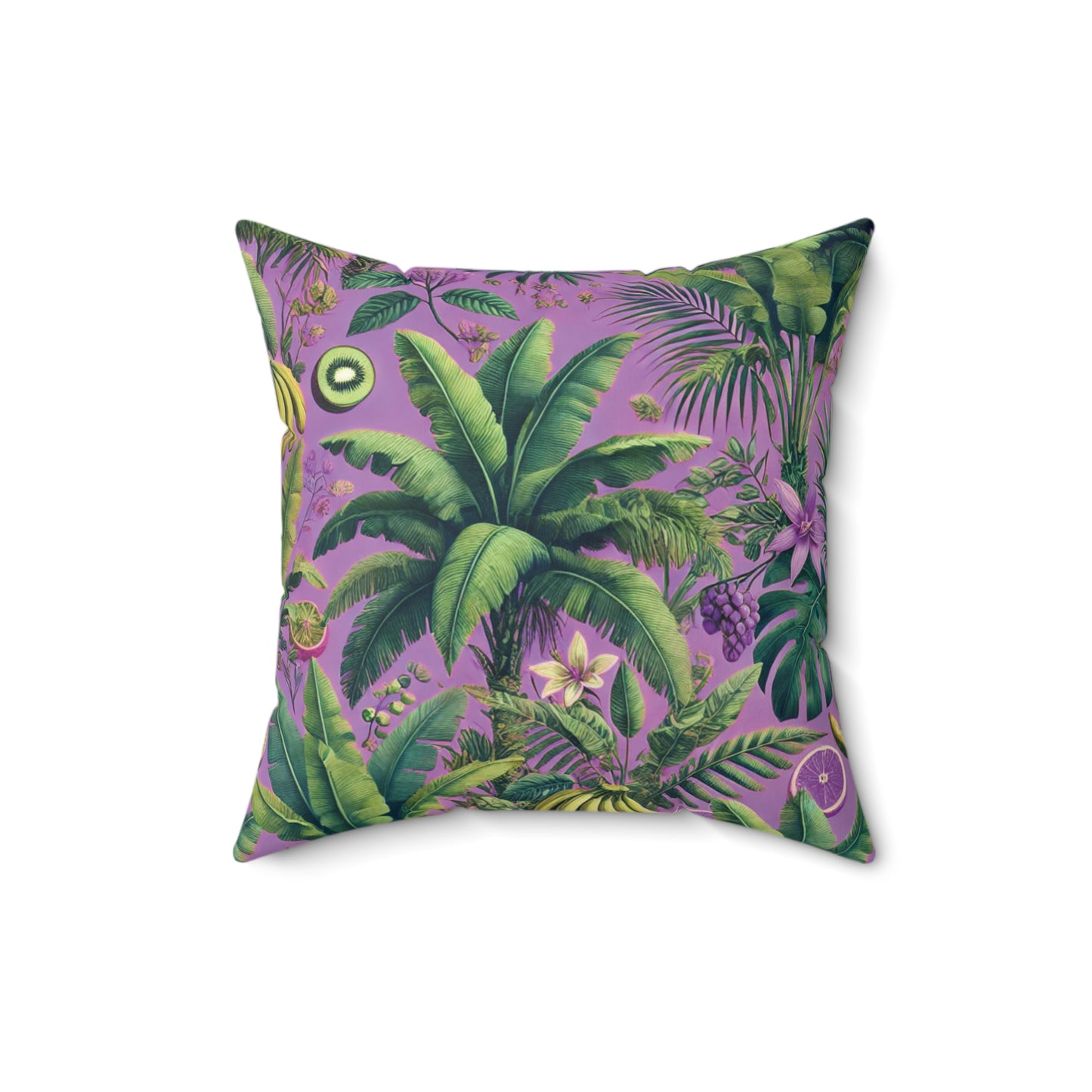 Decorative Pillow - Accent Cushion, 4 Sizes / More Tropical Fruit, Deep Lilac