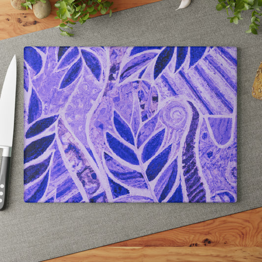 Glass Cutting Board, 2 sizes - Amazon Whimsy, Lilac