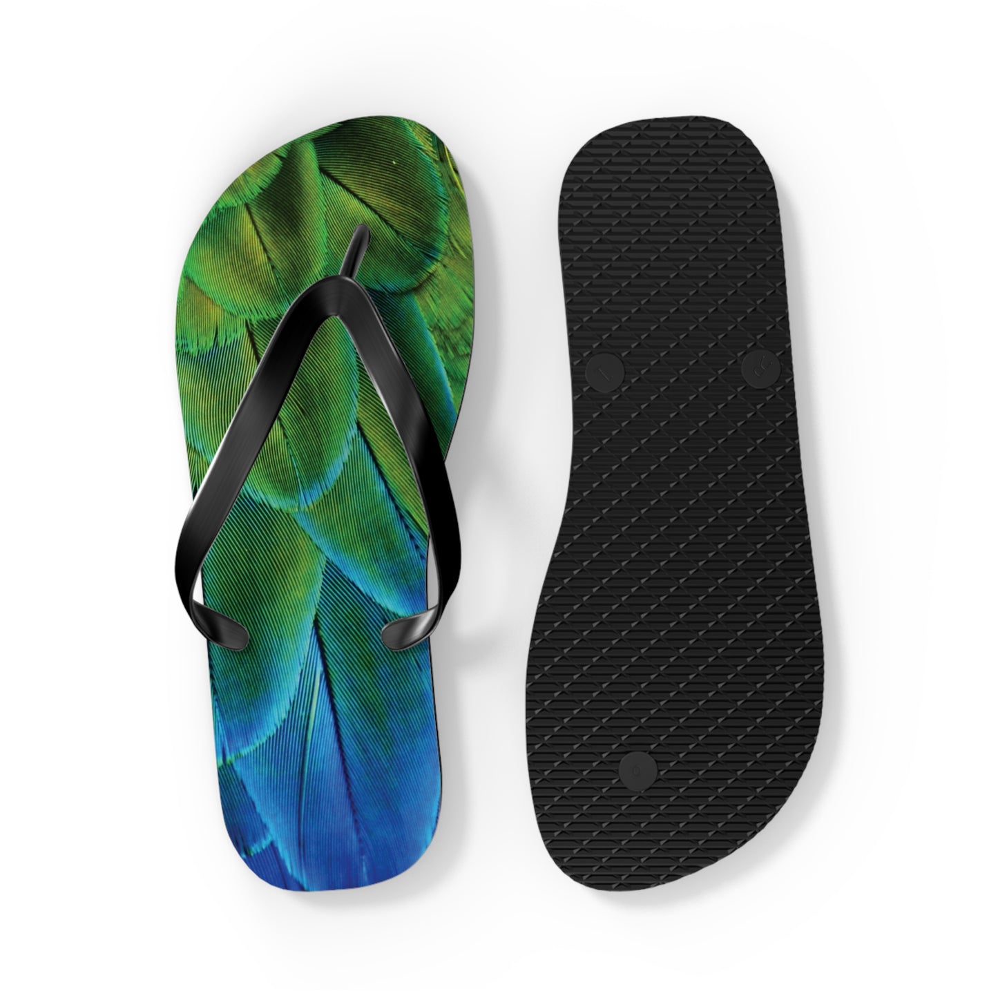 Flip Flops - Shimmering Peacock Plumes