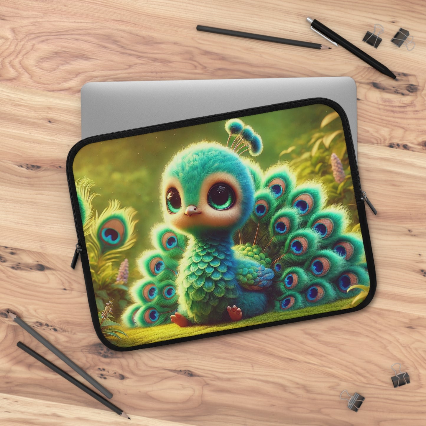 Tropical Laptop Sleeve, 5 Sizes - Perfect for Rainforest Lovers & Students / Baby Peacock
