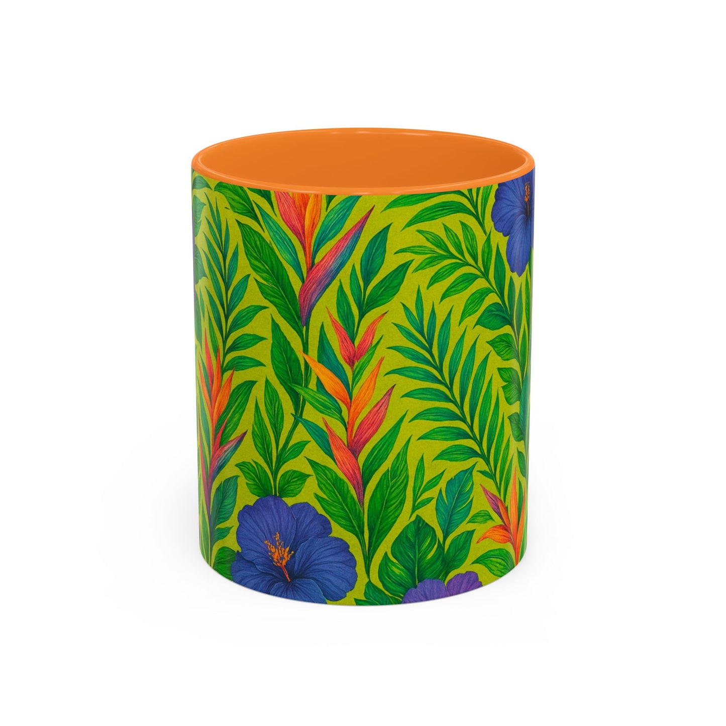 Vibrant Floral Coffee Mug - 11oz & 15oz / Midnight Flower Lime