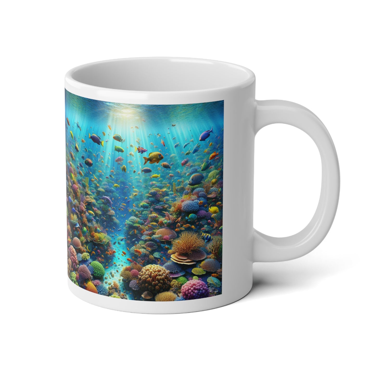 Jumbo Mug, 20oz, Vibrant Coral Reef | Tropical Coffee Cup