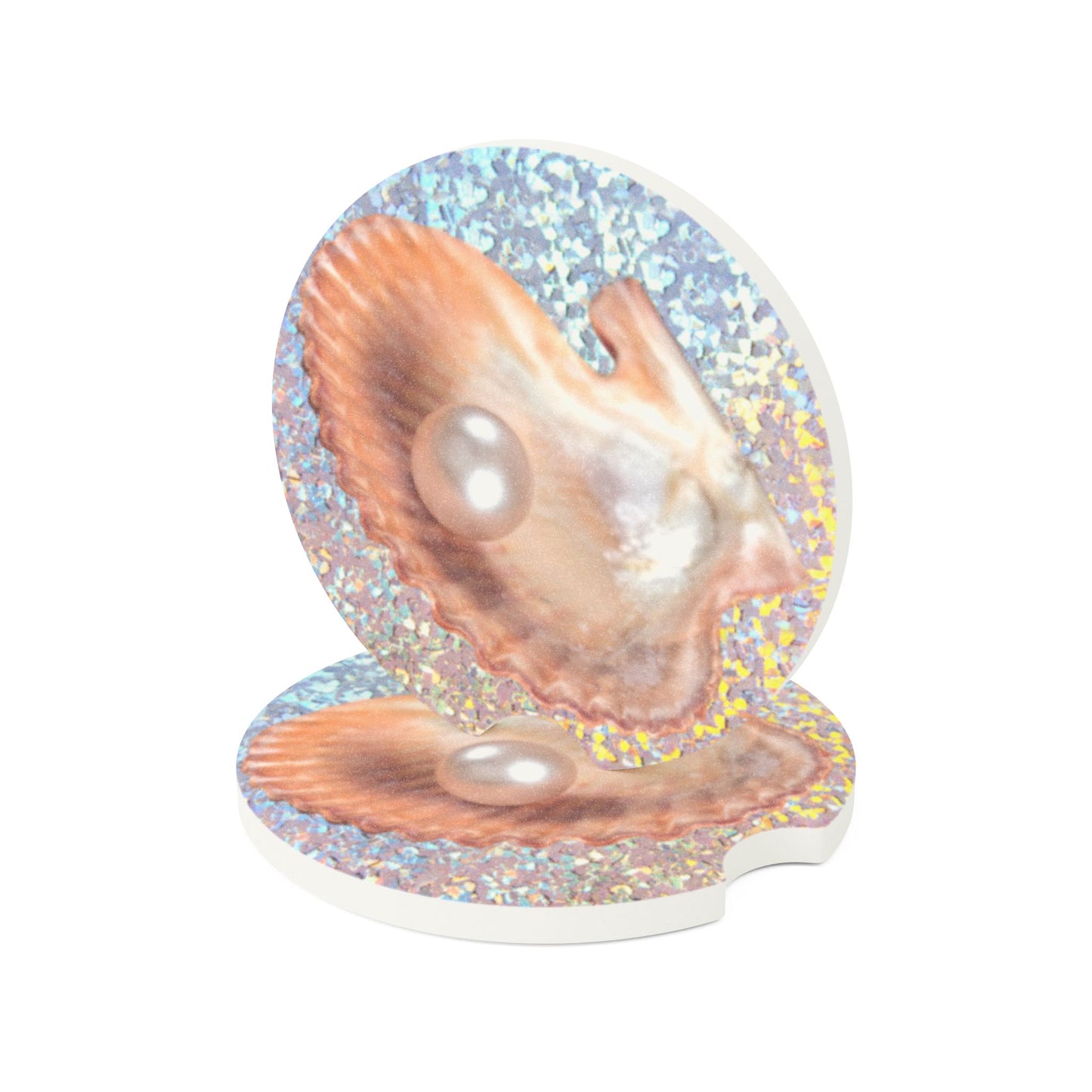 Soapstone Car Coaster - Disco Peach Pearl Oyster