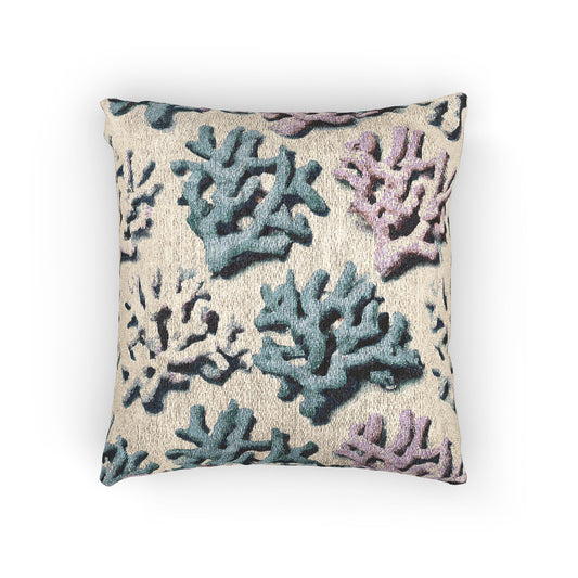 Woven Pillow, 17"W x 18"L - Coral Pastels