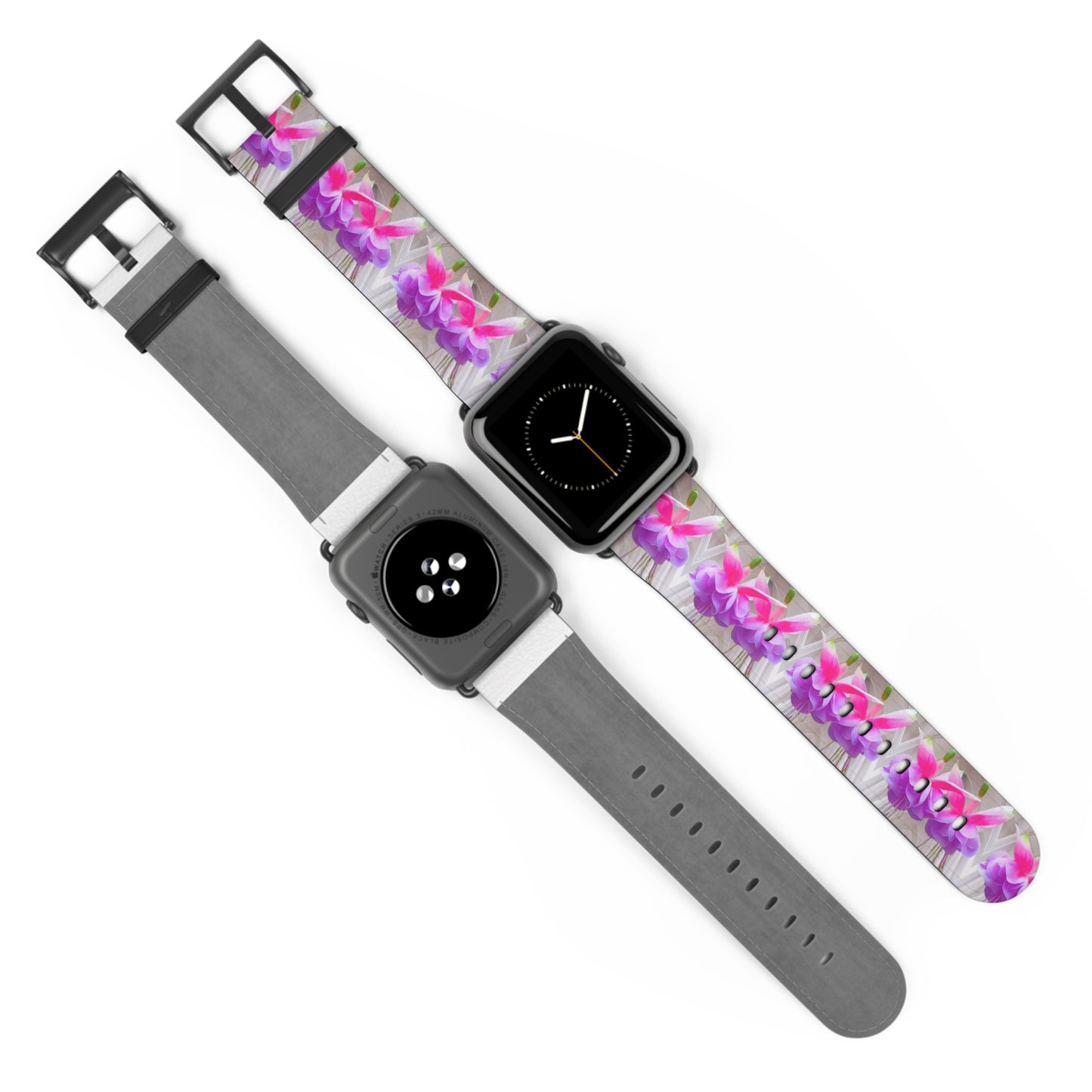 Apple Watch Band - Two Pink Fuchsias / Gothic