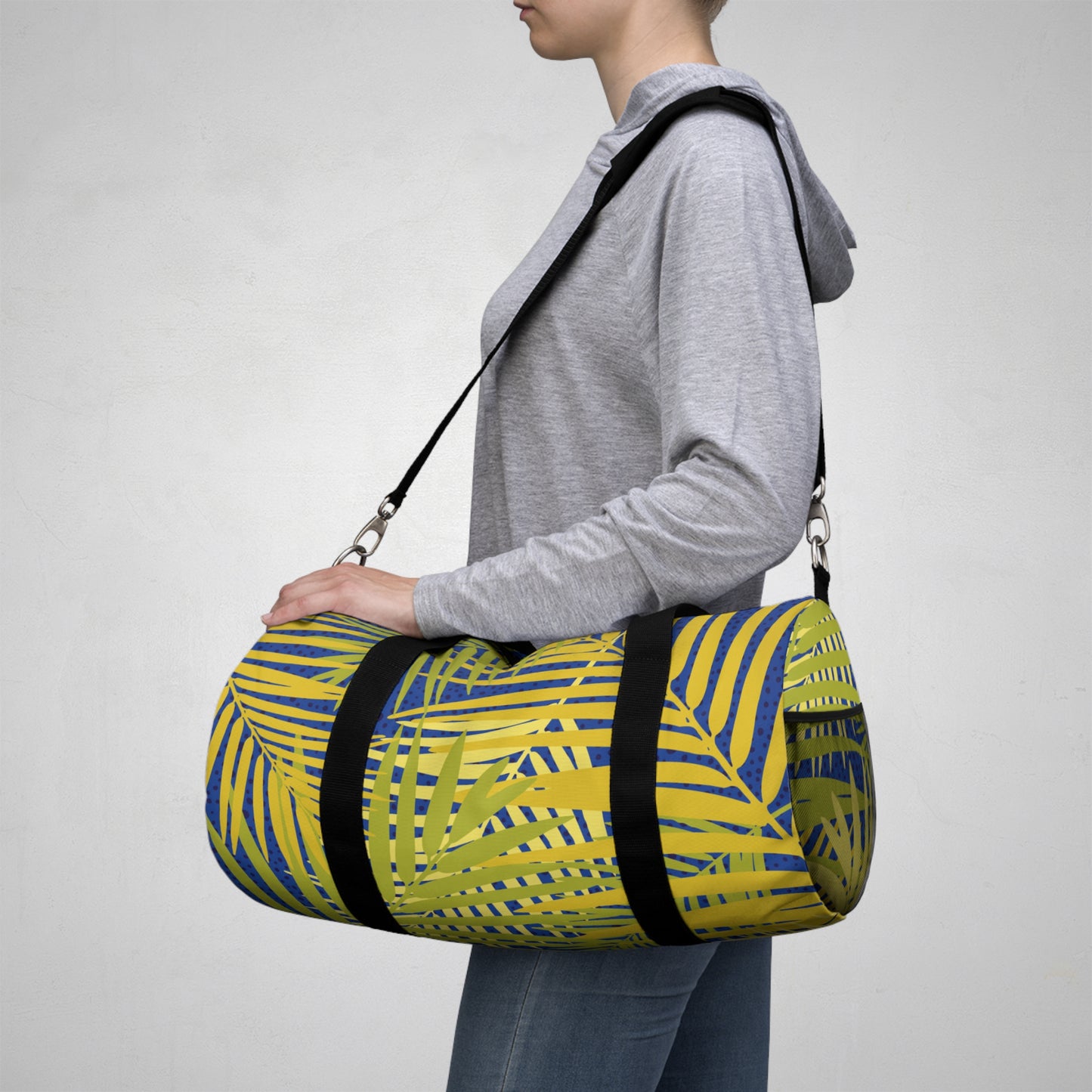 Tropical Rainforest Duffel Bag - Perfect for Travel and Gym / Gold Palms