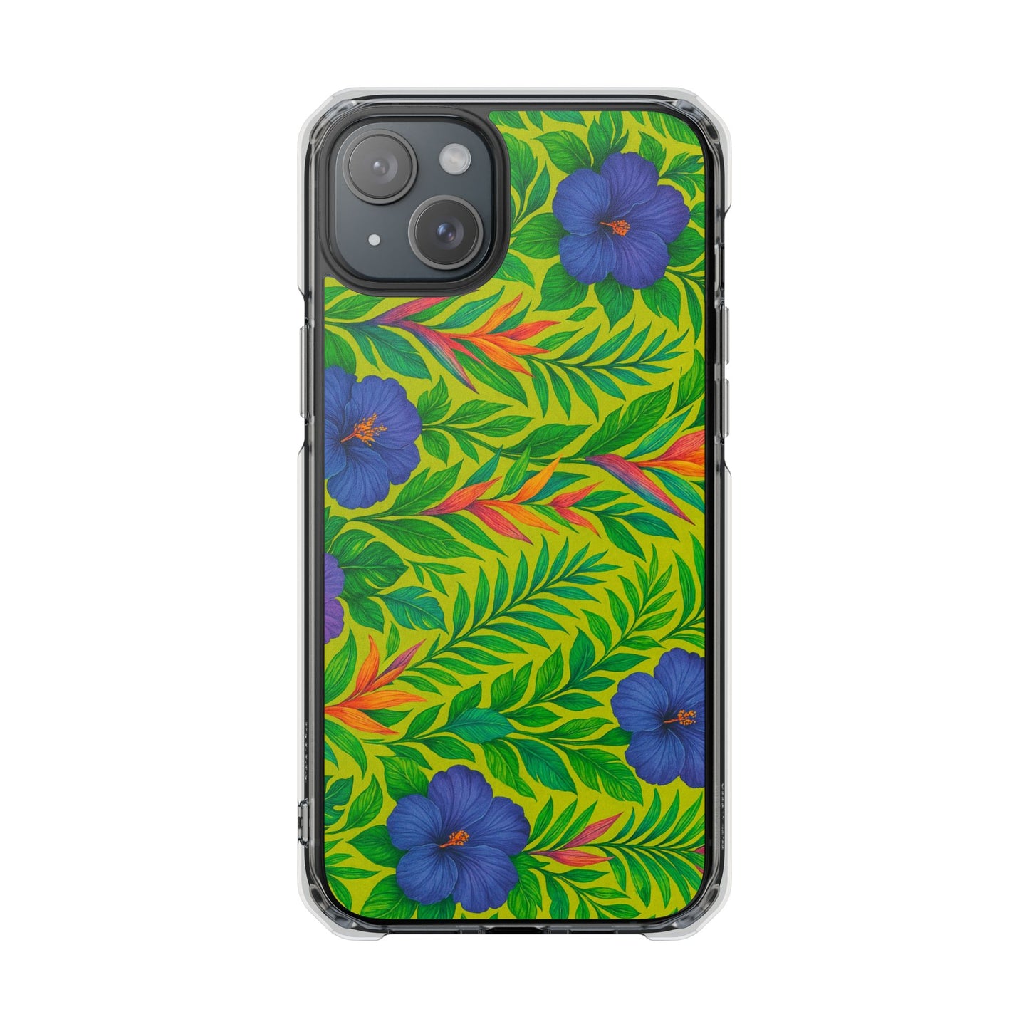 Midnight Flower Lime Magnetic Clear Phone Case, Many Models