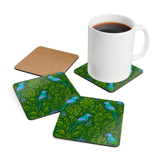 Coaster Set -  Parrot Family/Blue