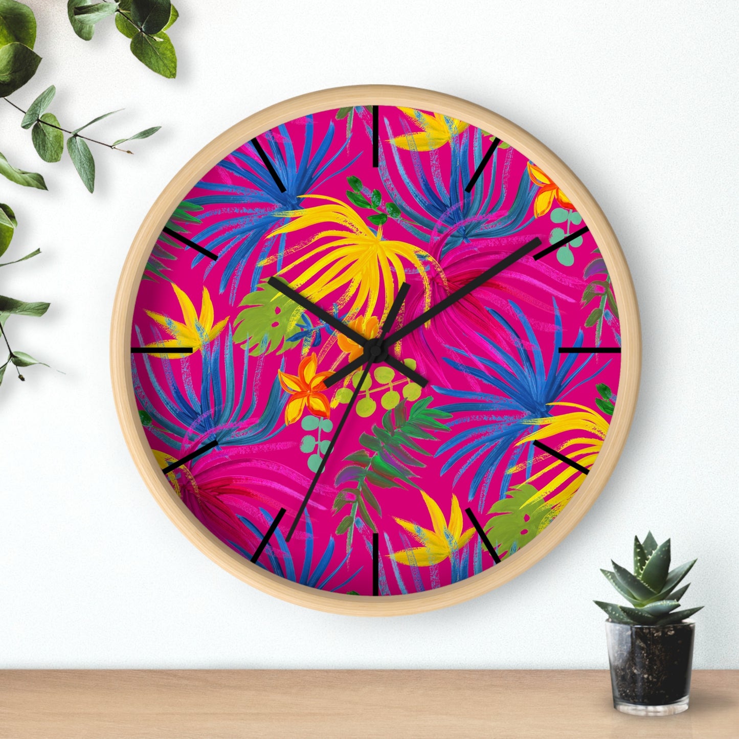 Exotic Flora Wall Clock - Perfect for Tropical Lifestyle Lovers