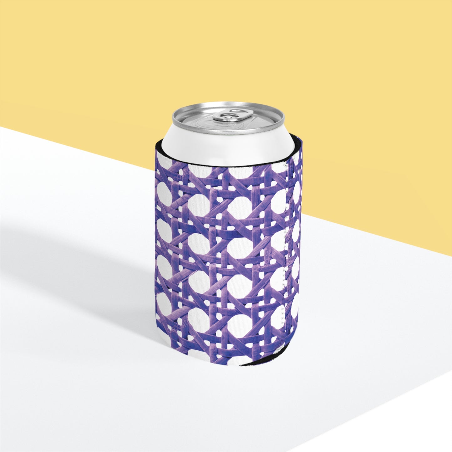 Beach Chair Wicker/Amethyst Can Cooler Sleeve - Perfect for Outdoor Picnics