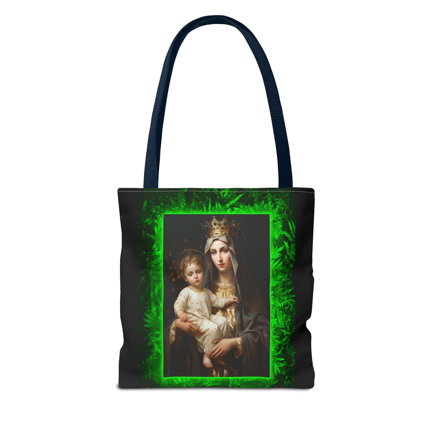 Religious Our Lady of Mt. Carmel Tropical Glow Tote Bag - 3 Sizes