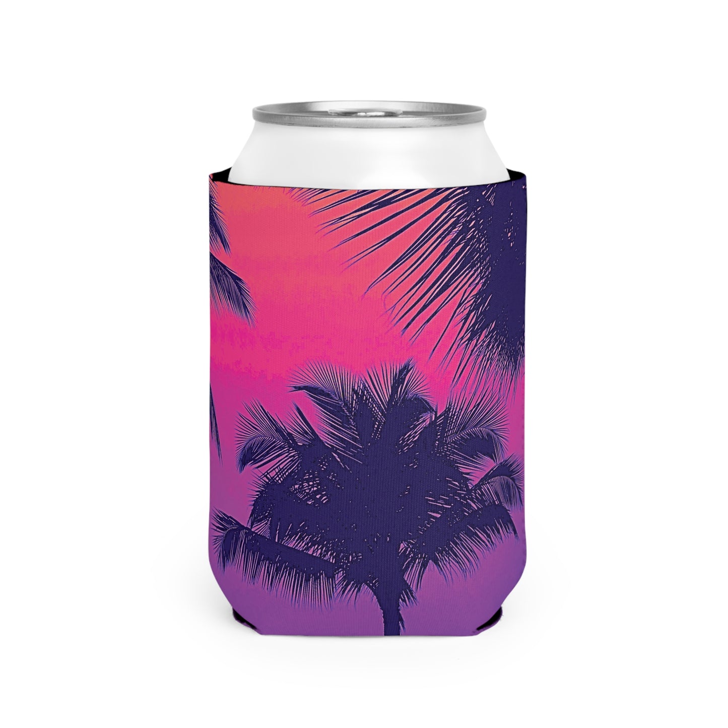 Palm Glow Pop Can Cooler Sleeve - Perfect for Outdoor Picnics