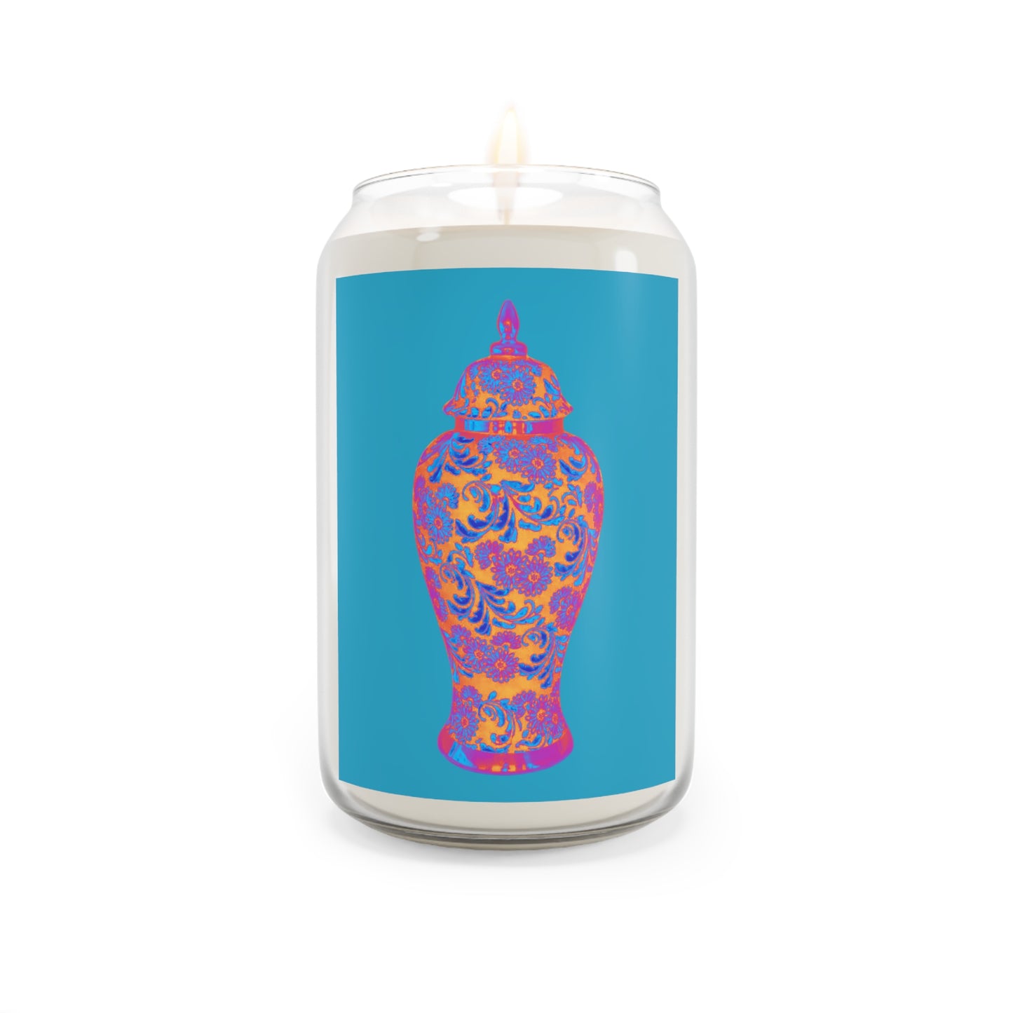 Scented Candle, 13.75oz - Heatwave Ginger Jar, turquoise