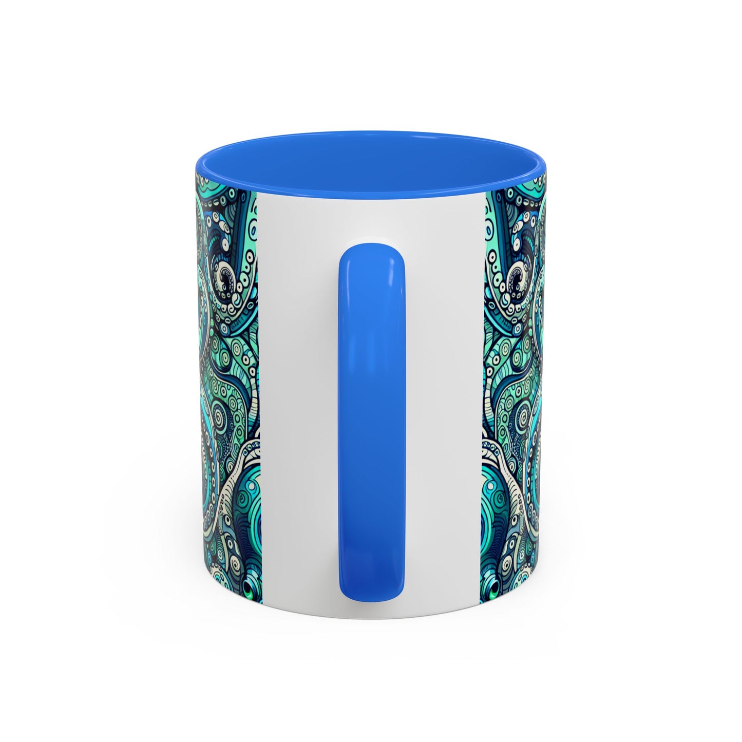 Accent Color Coffee Mug, Many Colors - 11oz & 15oz / Aqua Octopus