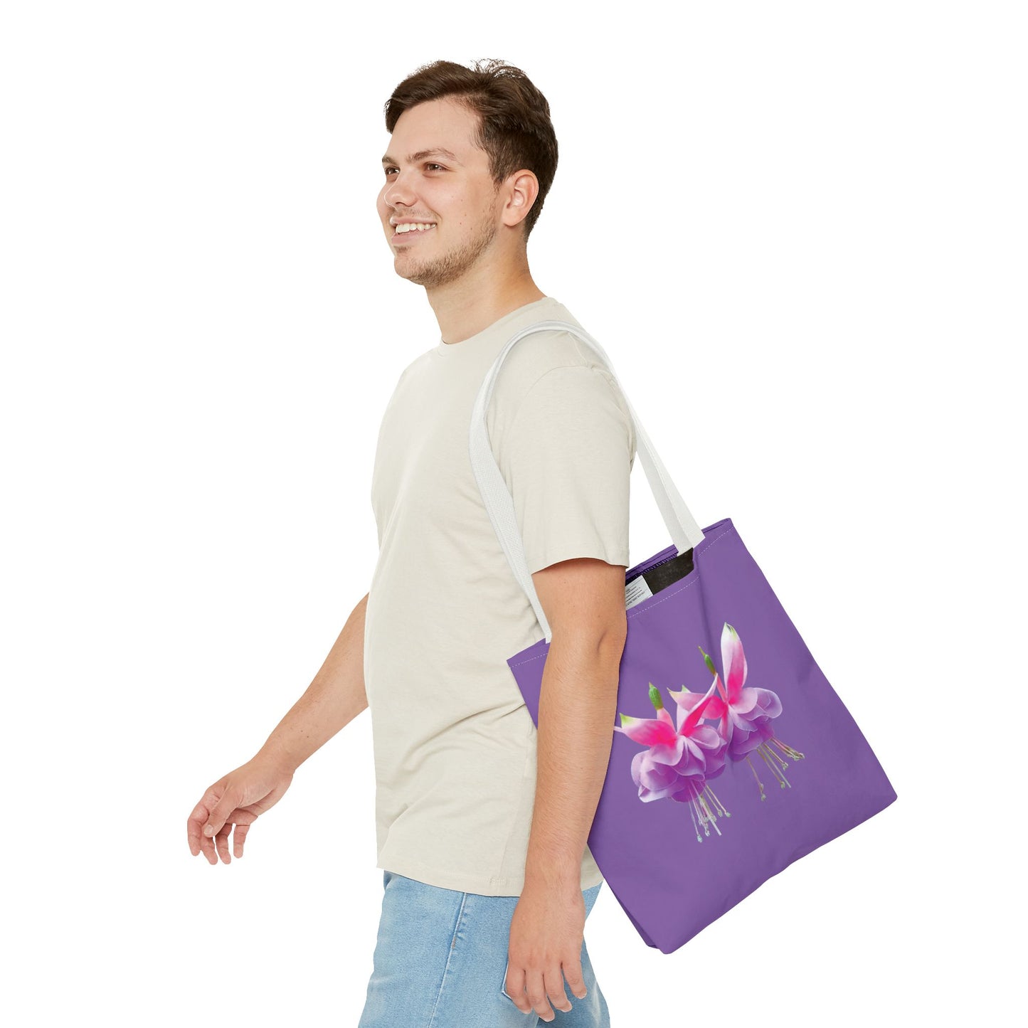 Tropical Real Two Fuchsias/Lt. Purple Tote Bag - 3 Sizes