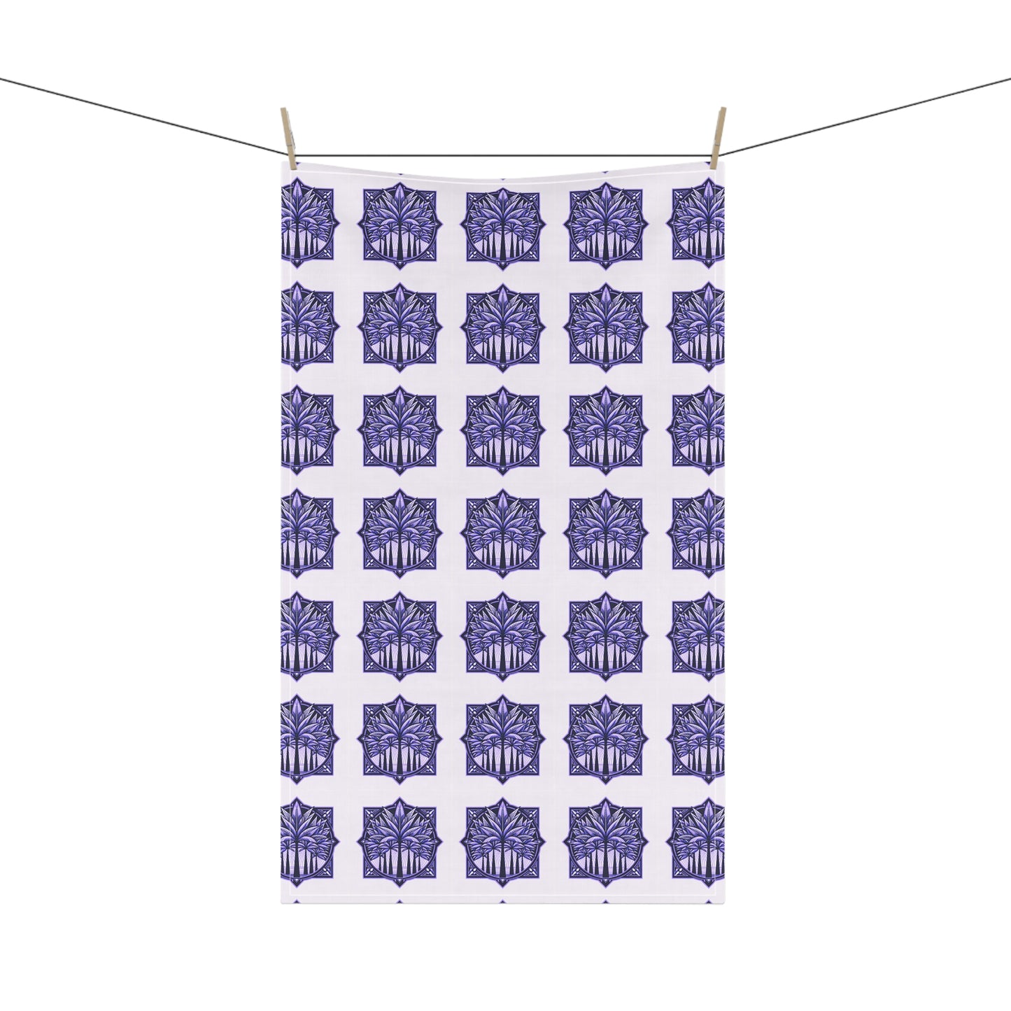 Tea Towels (cotton, poly) - Deco Palm Trees, Purple